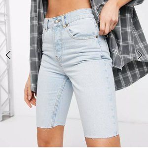 ASOS DESIGN organic denim '90's' longline shorts